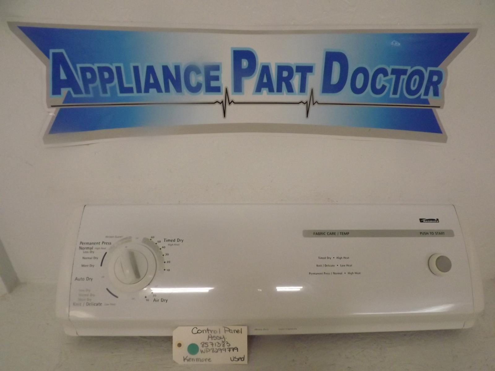 GE Dryer 8571383 WP8299779 Control Panel Assembly Used GE Dryer 8571383 WP8299779 Control Panel Assembly Used